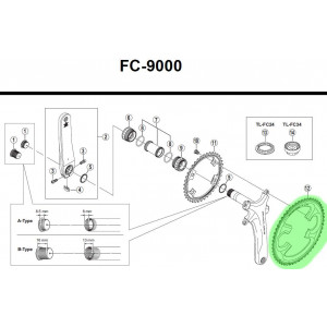 Передняя звезда Shimano DURA-ACE FC-9000-50T