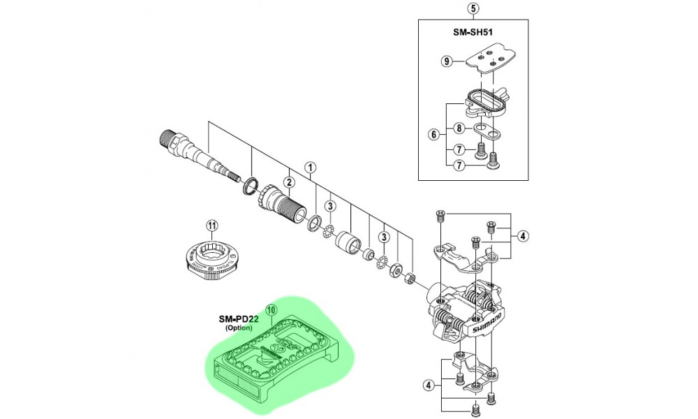 Платформы для педалей Shimano SM-PD22 - 1