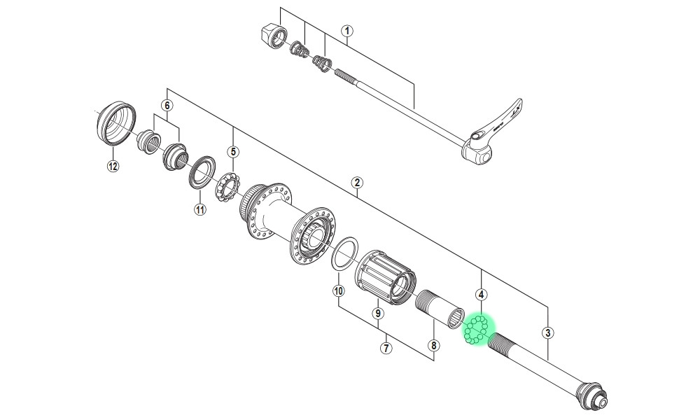 Rear hub components Shimano Nexus 7 SG-7C25/7C15 - 2