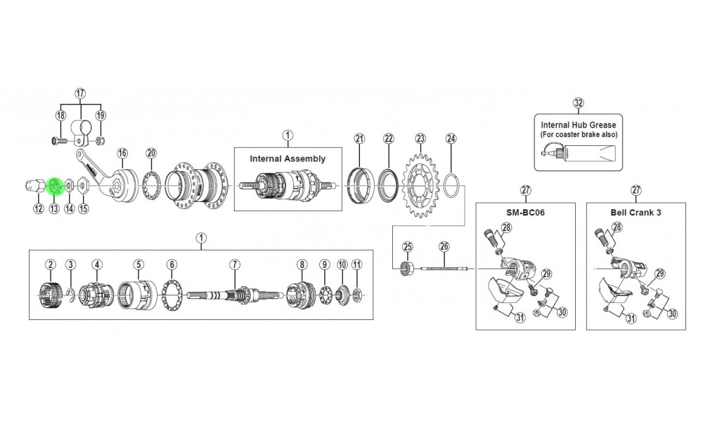 Шайба Shimano NEXUS SG-7C21/SG-7C22/SG-3C41 non-turn - 1