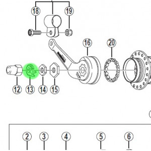 Non-turn washer Shimano NEXUS SG-7C21/SG-7C22/SG-3C41