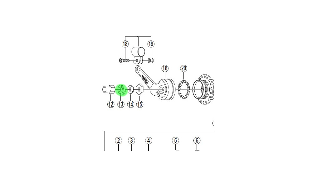 Шайба Shimano NEXUS SG-7C21/SG-7C22/SG-3C41 non-turn - 2