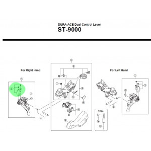 Крышка ручки переключателя скоростей Shimano DURA-ACE ST-9000 left w/ screws