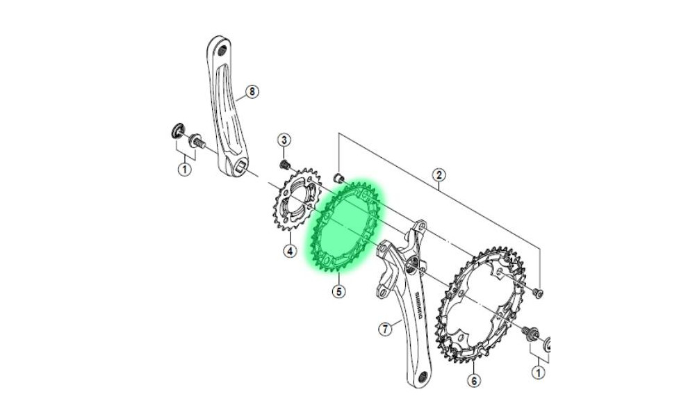 Chainring Shimano ACERA FC-M361 38T 