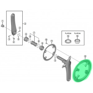 Передняя звезда Shimano DURA-ACE FC-R9100 53T-MW