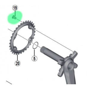 Chainring fixing bolt Shimano XT FC-M8000-1 M8x11.4 (4 pcs.)