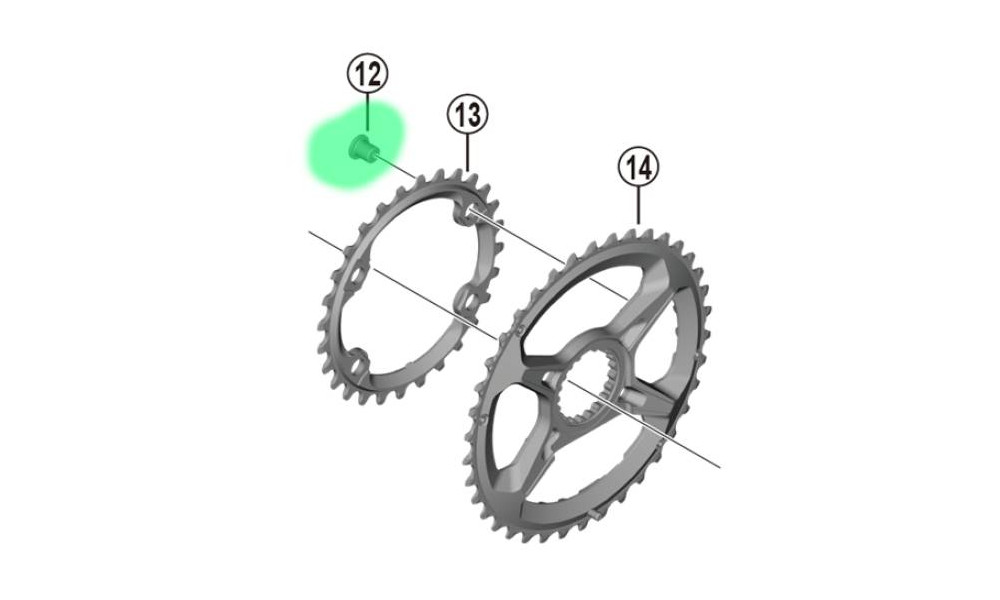 Болт передней звезды Shimano XT FC-M8000-2 M8x9 (4 шт.) - 2