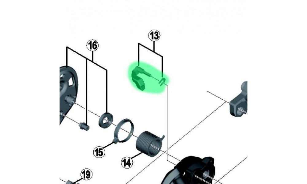 Ручка механизма сцепления Shimano RD-M9000 with fixing plate - 2