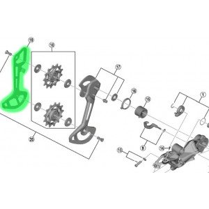 Внутренняя часть ноги заднего переключателя Shimano XTR RD-M9100 SGS