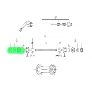 Конус, шайба и гайка втулки Shimano HB-M590