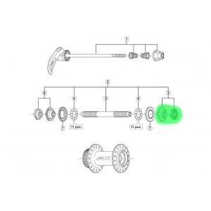 Конус и гайка втулки Shimano HB-M675 right hand