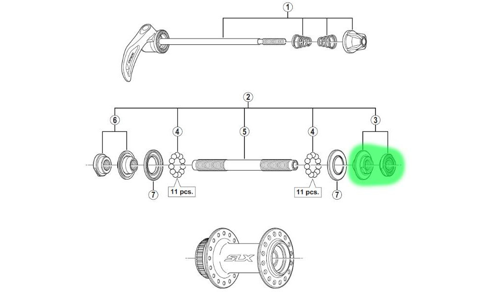 Конус и гайка втулки Shimano HB-M675 right hand - 2