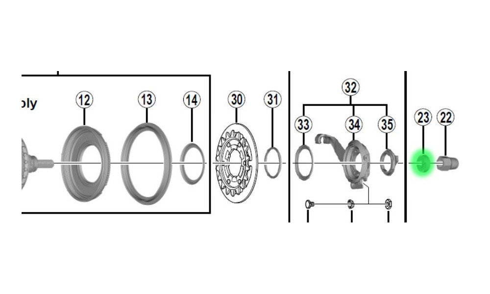 Шайба Shimano NEXUS SG-4R40 (7R) non-turn - 2