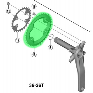 Передняя звезда Shimano FC-MT500-2/B2 36T