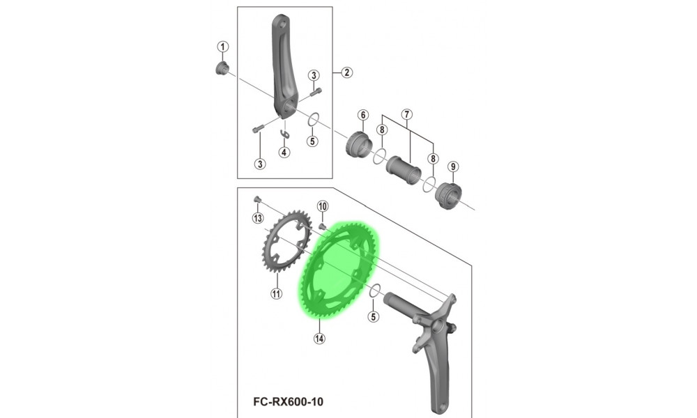 Передняя звезда Shimano GRX FC-RX600 30T - 4