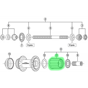 Корпус втулки Shimano DEORE FH-M595