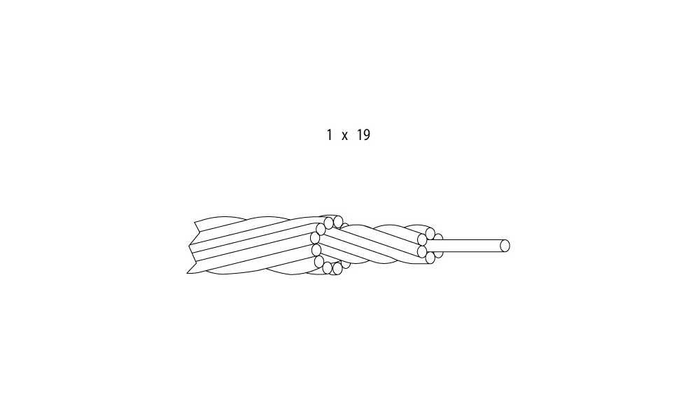 Brake cable Saccon Italy stainless (1x19) 1.5x1800mm - 2