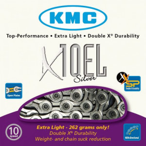 Öåļü KMC X10EL Silver 10-speed 114-links