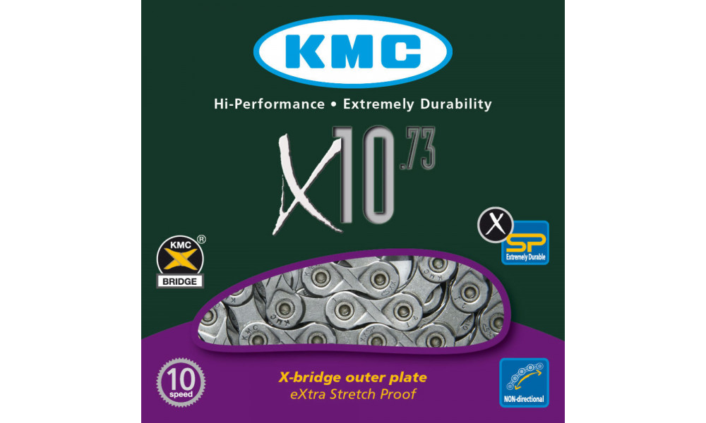 Цепь KMC X10 Grey 10-speed 114-links - 2