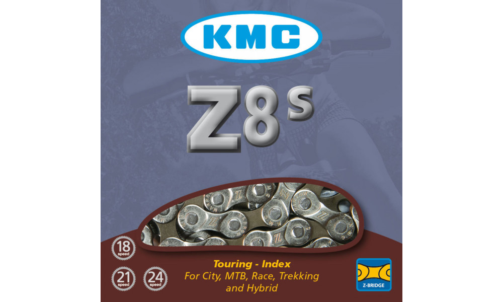 Цепь KMC Z8.3 Silver/Grey 7.3mm 8-speed 114-links - 3