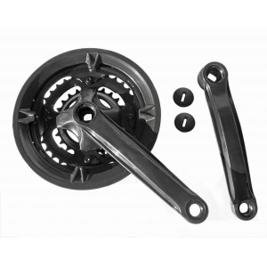 Chainwheel set Azimut steel 48x38x28T 170mm Index black