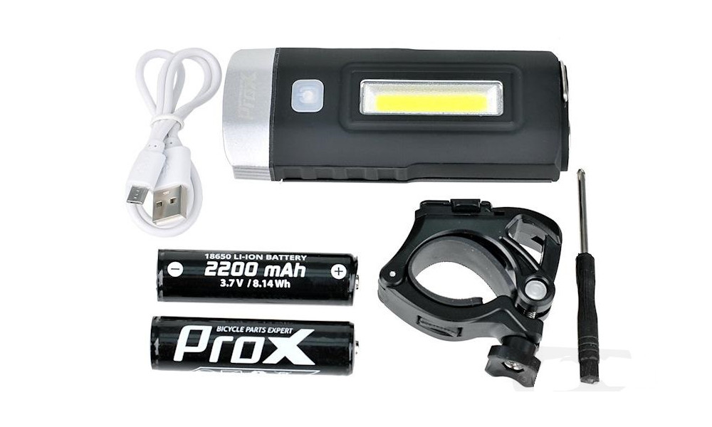 Передняя лампа ProX Taurus 2xT6 500Lm + COB USB - 1