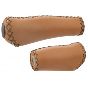 Ручки руля Azimut Ergo Leather 130+92mm brown (1020)