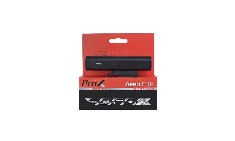 Передняя лампа ProX Aero F III 1-LED 400Lm USB - 3