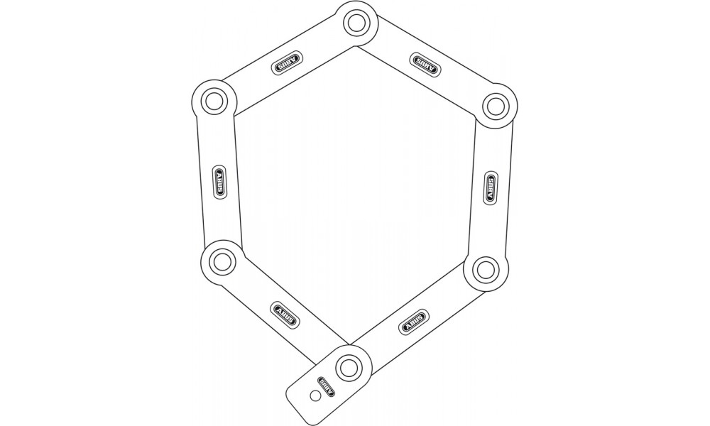 Lock Abus Folding Bordo 6000/90 TwinSet+SH black - 2