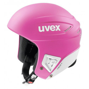 Skiing helmet Uvex Race+ pink-white mat