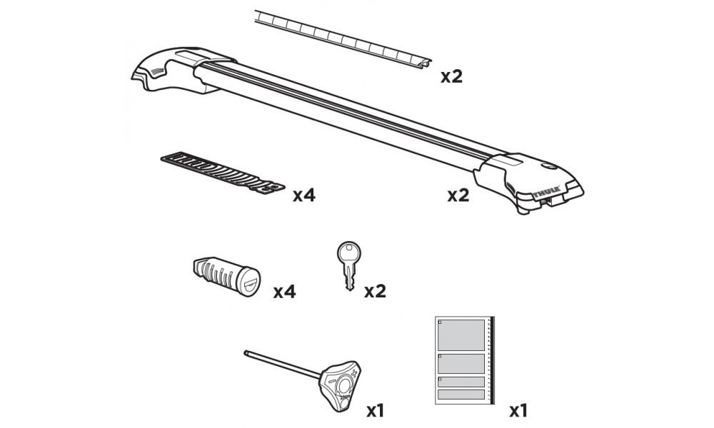 Упоры для багажника Thule WingBar Edge 958 (Railing) Set  black - 3