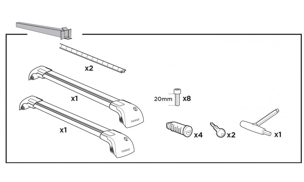 Упоры для багажника Thule WingBar Edge 959 (Fixpoint / Flush Rail) Set  black - 3