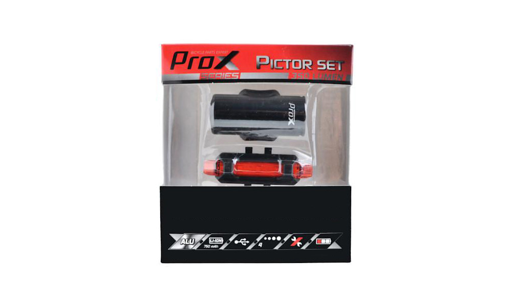 Комплект ламп ProX Pictor CREE 350Lm + 10Lm USB red - 3