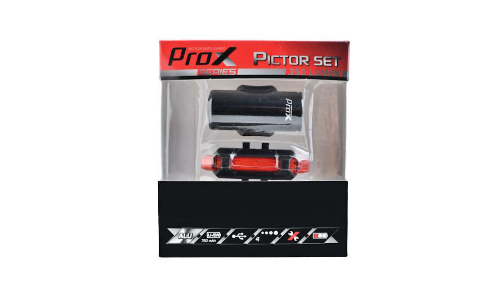 Комплект ламп ProX Pictor CREE 350Lm + 10Lm USB black - 3