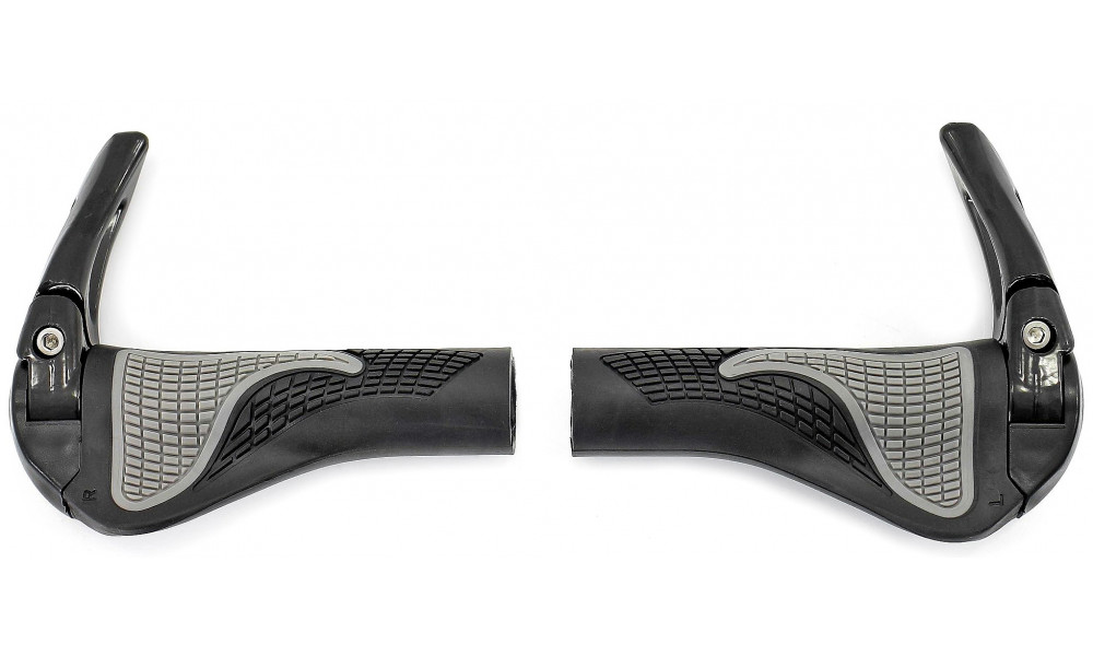 Grips Azimut Ergo + Bar-Ends adjustable Alu 140mm black-grey - 1