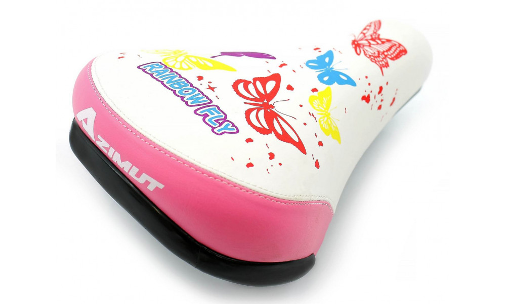 Saddle Azimut KIDS Butterfly 230x155mm white-pink (1036) - 1