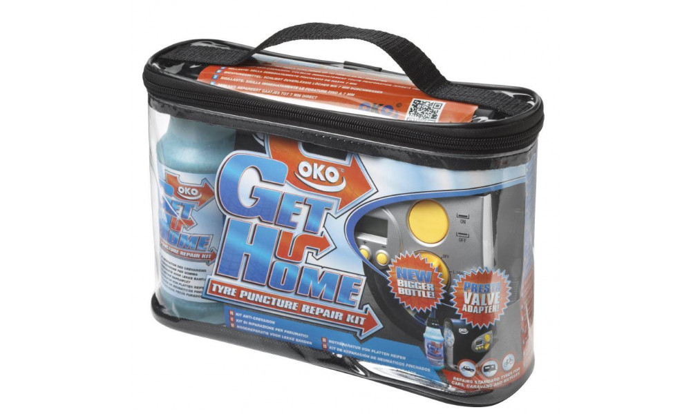 Emergency car tire repair kit OKO Get U Home (Bottle & Compressor) - 2