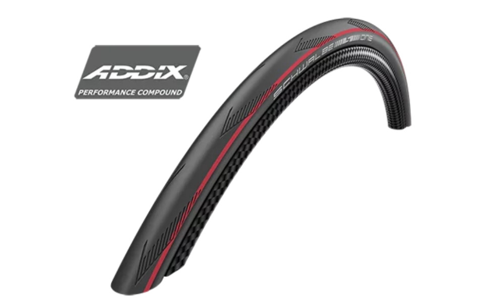 Шина 28" Schwalbe One Tube Type HS 464A, Perf Fold. 25-622 / 700x25C Addix Red Strips 