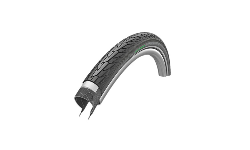 Tire 28" Schwalbe Road Cruiser Plus HS 484, Active Wired 37-622 / 28x1.40 GreenCompound Reflex 