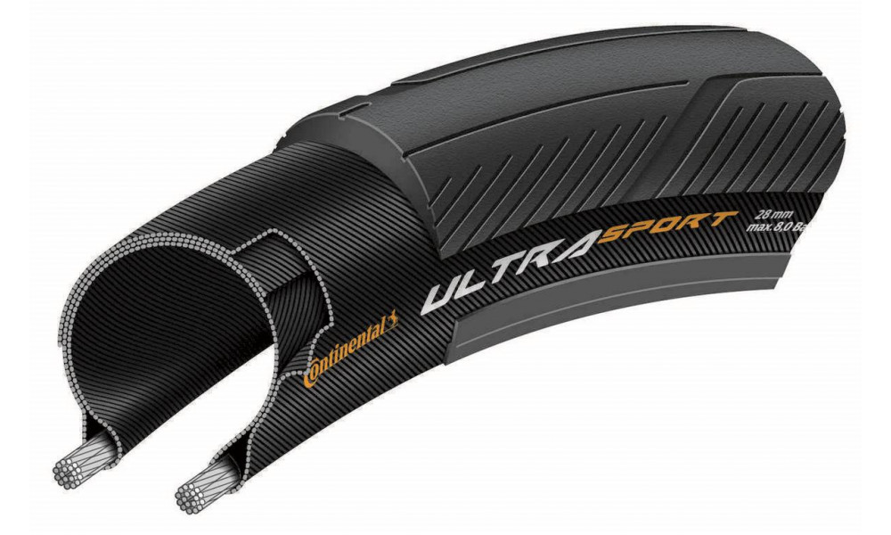 Tire 28" Continental Ultra Sport III 25-622 black/white folding - 3