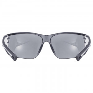 Glasses Uvex Sportstyle 204 black white / mirror silver
