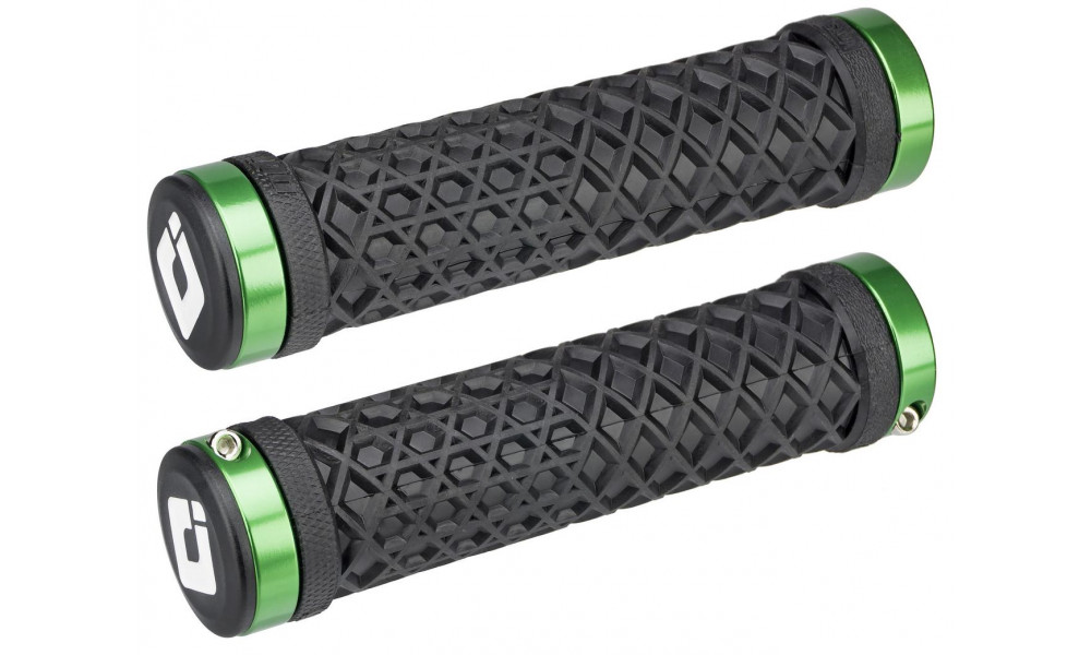 Ручки руля ODI Vans® Lock-On Black w/ Green Clamps - 1