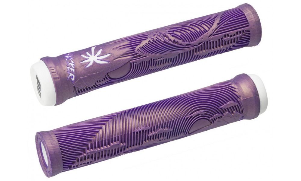 Ручки руля ODI Hucker Signature 160mm No Flange Purple/White - 2