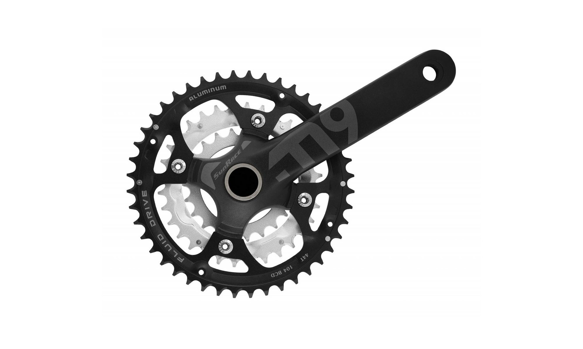 Front crankset SunRace FCM954 44x32x22T 175mm 3x9-speed with BBM97 