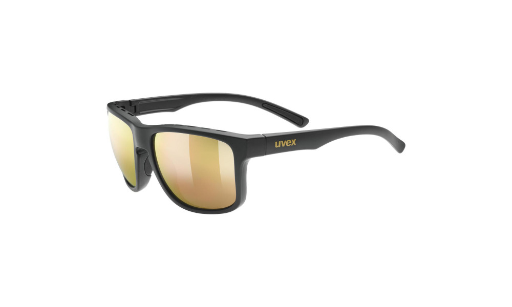 Glasses Uvex Sportstyle 312 black mat-gold / mirror gold - 1