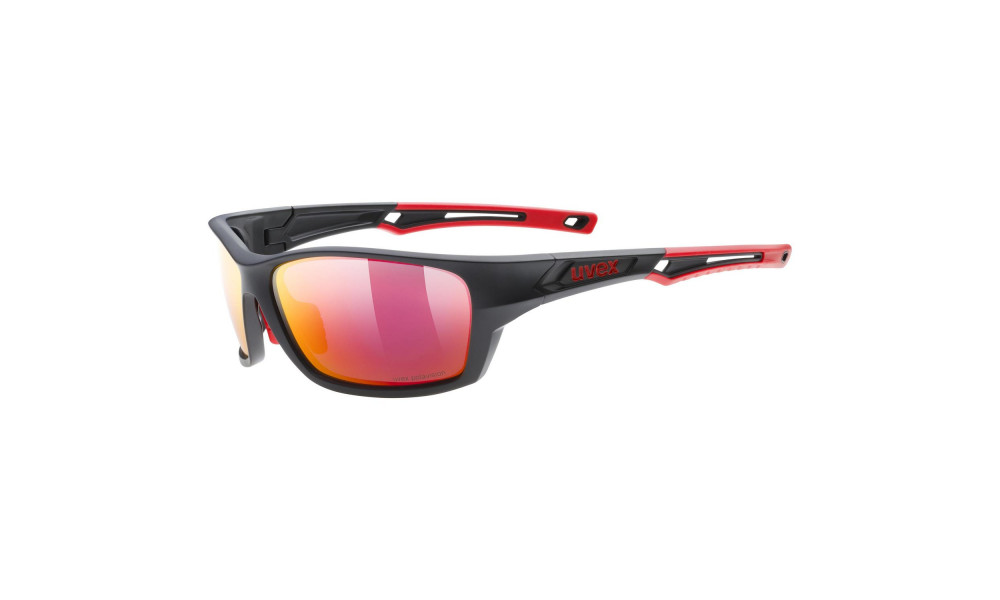 Glasses Uvex Sportstyle 232 P black mat red / mirror red - 5