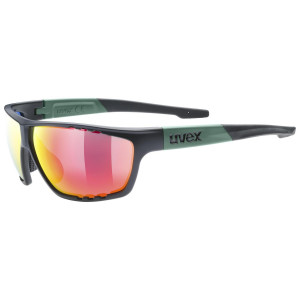 Glasses Uvex Sportstyle 706 black moss mat / mirror red