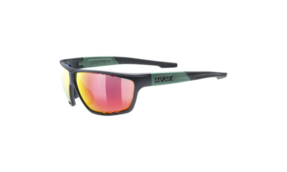 Glasses Uvex Sportstyle 706 black moss mat / mirror red - 5