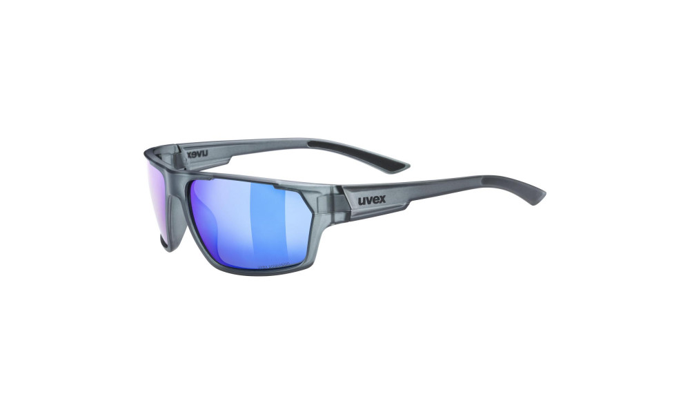 Glasses Uvex Sportstyle 233 P smoke mat / mirror blue - 5