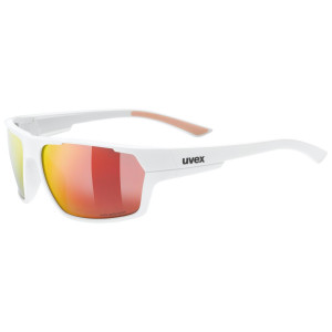 Glasses Uvex Sportstyle 233 P white mat / mirror red
